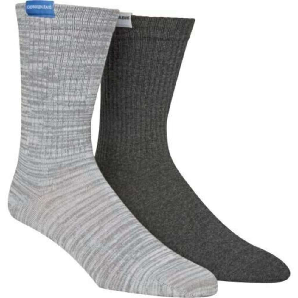Calvin Klein Jeans Mens 2-Pack Gray Crew Socks One - Picture 1 of 9